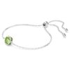 Birthstone Bracelet Square Cut, August, Green, Rhodium Plated Birthstone Bracelet Square Cut, August, Green, Rhodium Plated