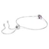 Birthstone Bracelet Square Cut, February, Purple, Rhodium Plated Birthstone Bracelet Square Cut, February, Purple, Rhodium Plated