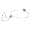 Birthstone Bracelet Square Cut, January, Red, Rhodium Plated Birthstone Bracelet Square Cut, January, Red, Rhodium Plated