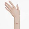 Birthstone Bracelet Square Cut, July, Red, Rhodium Plated Birthstone Bracelet Square Cut, July, Red, Rhodium Plated