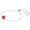 Birthstone Bracelet Square Cut, July, Red, Rhodium Plated Birthstone Bracelet Square Cut, July, Red, Rhodium Plated