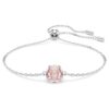 Birthstone Bracelet Square Cut, June, Pink, Rhodium Plated Birthstone Bracelet Square Cut, June, Pink, Rhodium Plated