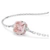 Birthstone Bracelet Square Cut, June, Pink, Rhodium Plated Birthstone Bracelet Square Cut, June, Pink, Rhodium Plated