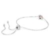 Birthstone Bracelet Square Cut, June, Pink, Rhodium Plated Birthstone Bracelet Square Cut, June, Pink, Rhodium Plated