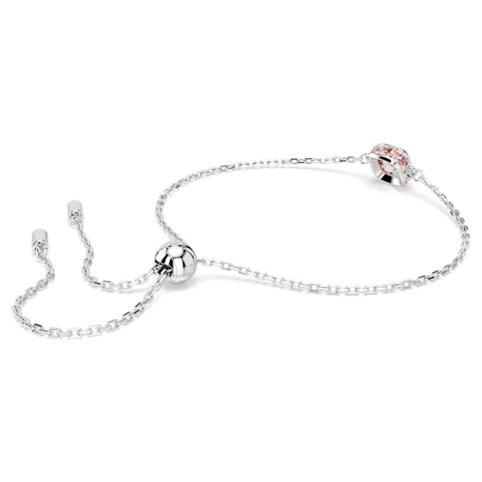 Birthstone Bracelet Square Cut, June, Pink, Rhodium Plated Birthstone Bracelet Square Cut, June, Pink, Rhodium Plated