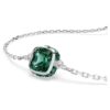 Birthstone Bracelet Square Cut, May, Green, Rhodium Plated Birthstone Bracelet Square Cut, May, Green, Rhodium Plated