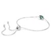 Birthstone Bracelet Square Cut, May, Green, Rhodium Plated Birthstone Bracelet Square Cut, May, Green, Rhodium Plated