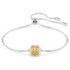 Birthstone Bracelet Square Cut, November, Yellow, Rhodium Plated Birthstone Bracelet Square Cut, November, Yellow, Rhodium Plated