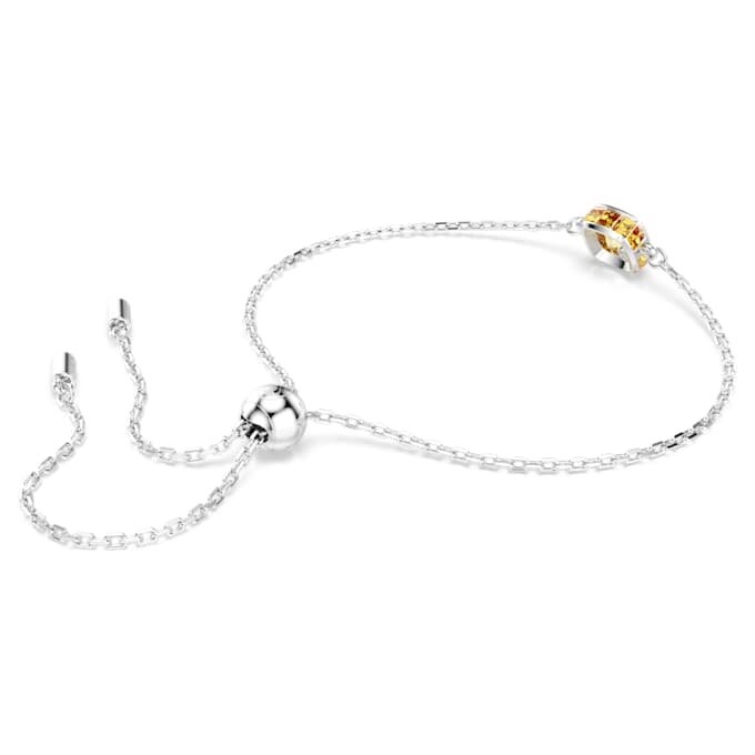 Birthstone Bracelet Square Cut, November, Yellow, Rhodium Plated Birthstone Bracelet Square Cut, November, Yellow, Rhodium Plated