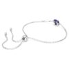 Birthstone Bracelet Square Cut, September, Blue, Rhodium Plated Birthstone Bracelet Square Cut, September, Blue, Rhodium Plated