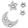 Body Jewel Set (4), Moon and Star, White Body Jewel Set (4), Moon and Star, White
