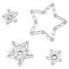 Body Jewel Set (4), Star, White Body Jewel Set (4), Star, White