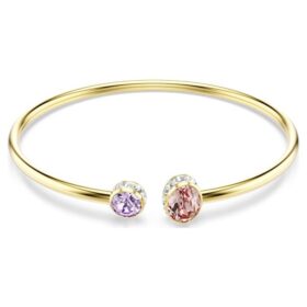Chroma Bangle Mixed Cuts, Multicolored, Gold-Tone Plated