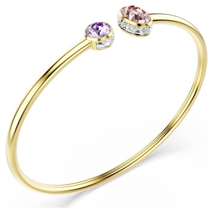 Chroma Bangle Mixed Cuts, Multicolored, Gold-Tone Plated Chroma Bangle Mixed Cuts, Multicolored, Gold-Tone Plated
