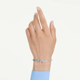 Chroma Bangle Mixed Cuts, Multicolored, Rhodium Plated
