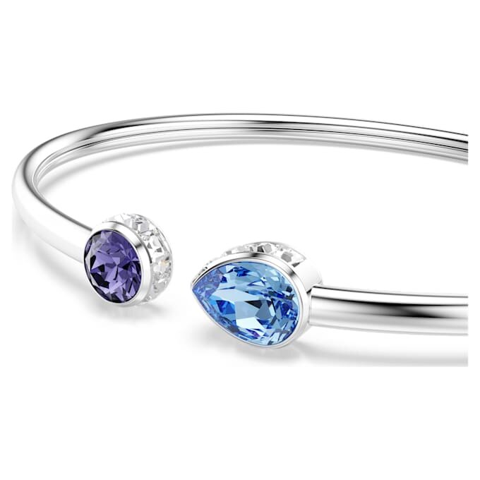 Chroma Bangle Mixed Cuts, Multicolored, Rhodium Plated Chroma Bangle Mixed Cuts, Multicolored, Rhodium Plated