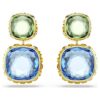 Chroma Drop Earrings Cushion Cut, Multicolored, Gold-Tone Plated Chroma Drop Earrings Cushion Cut, Multicolored, Gold-Tone Plated
