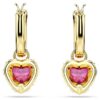 Chroma Drop Earrings Heart, Red, Gold-Tone Plated Chroma Drop Earrings Heart, Red, Gold-Tone Plated