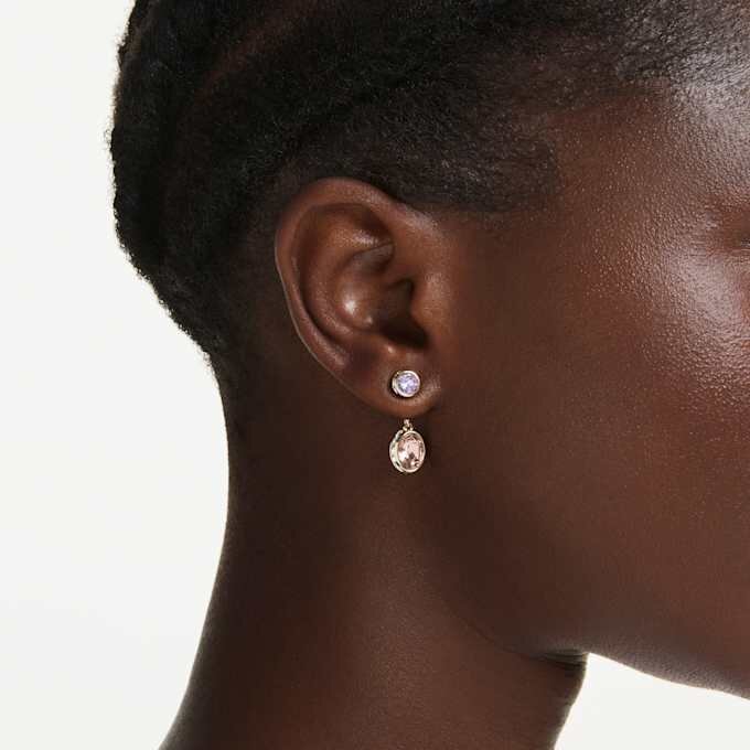 Chroma Drop Earrings Mixed Cuts, Multicolored, Gold-Tone Plated Chroma Drop Earrings Mixed Cuts, Multicolored, Gold-Tone Plated