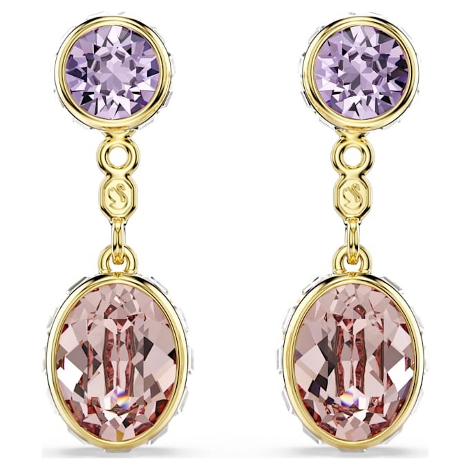 Chroma Drop Earrings Mixed Cuts, Multicolored, Gold-Tone Plated Chroma Drop Earrings Mixed Cuts, Multicolored, Gold-Tone Plated