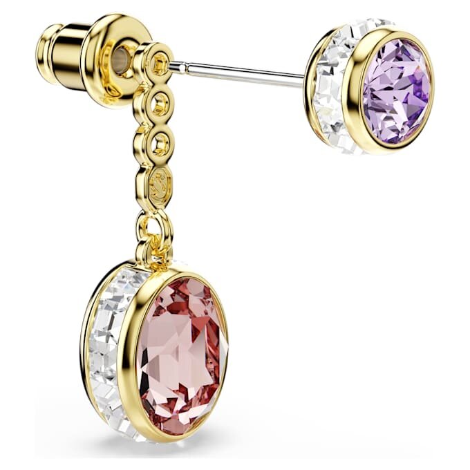 Chroma Drop Earrings Mixed Cuts, Multicolored, Gold-Tone Plated Chroma Drop Earrings Mixed Cuts, Multicolored, Gold-Tone Plated