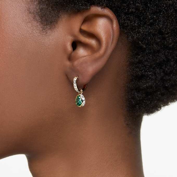 Chroma Drop Earrings Pear Cut, Green, Gold-Tone Plated Chroma Drop Earrings Pear Cut, Green, Gold-Tone Plated