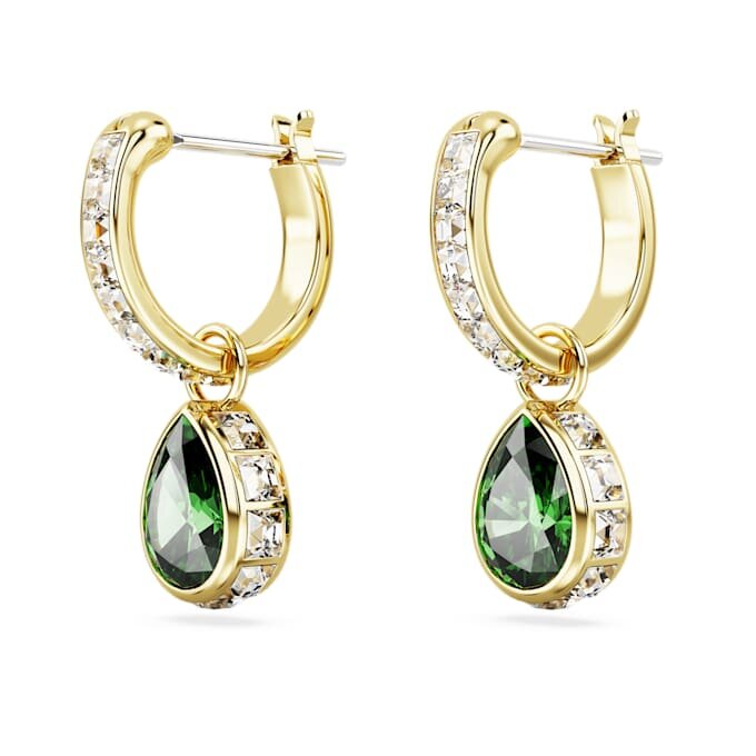 Chroma Drop Earrings Pear Cut, Green, Gold-Tone Plated Chroma Drop Earrings Pear Cut, Green, Gold-Tone Plated