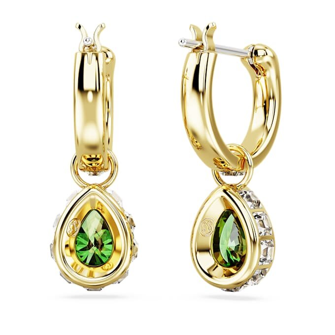 Chroma Drop Earrings Pear Cut, Green, Gold-Tone Plated Chroma Drop Earrings Pear Cut, Green, Gold-Tone Plated