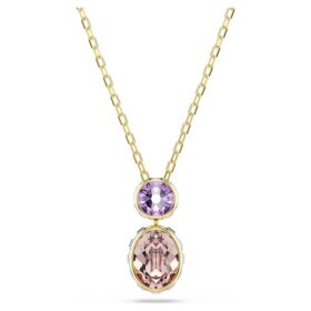Chroma Pendant Mixed Cuts, Multicolored, Gold-Tone Plated