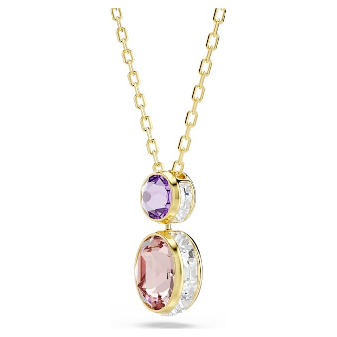 Chroma Pendant Mixed Cuts, Multicolored, Gold-Tone Plated Chroma Pendant Mixed Cuts, Multicolored, Gold-Tone Plated