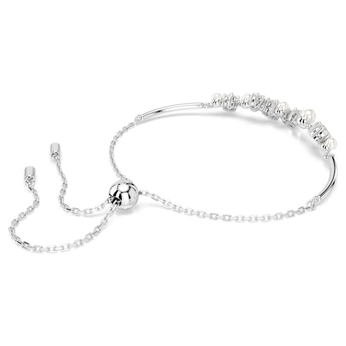 Constella Bangle Crystal Pearl, Round Cuts, White, Rhodium Plated Constella Bangle Crystal Pearl, Round Cuts, White, Rhodium Plated