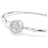 Constella Bangle Round Cut, Dancing Stone, White, Rhodium Plated