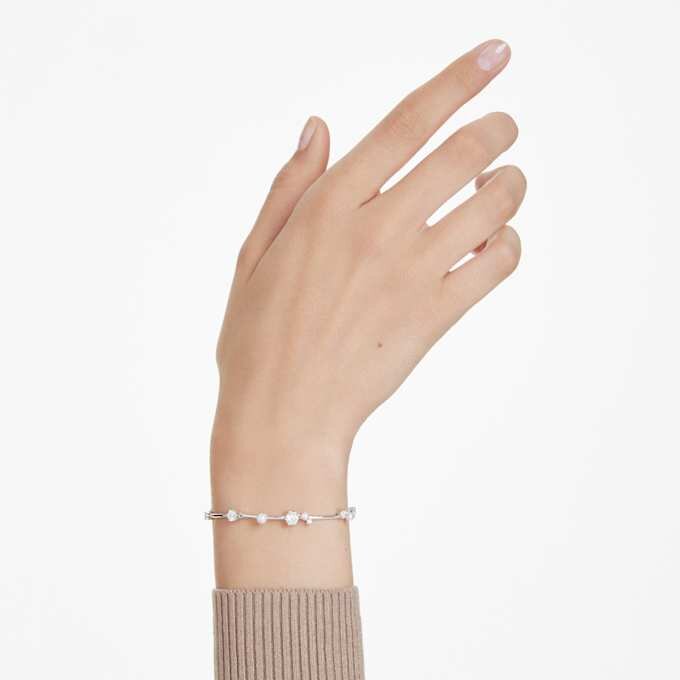Constella Bracelet Crystal Pearl, Round Cuts, White, Rhodium Plated Constella Bracelet Crystal Pearl, Round Cuts, White, Rhodium Plated