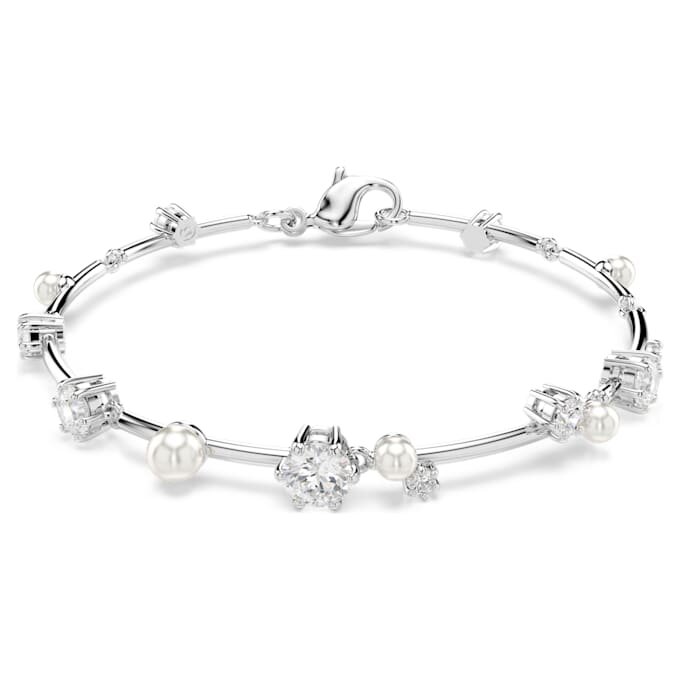 Constella Bracelet Crystal Pearl, Round Cuts, White, Rhodium Plated Constella Bracelet Crystal Pearl, Round Cuts, White, Rhodium Plated