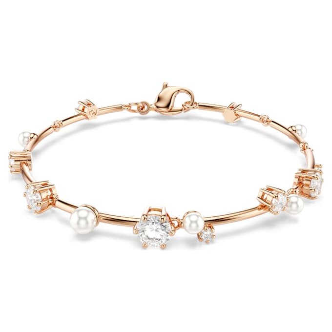 Constella Bracelet Crystal Pearl, Round Cuts, White, Rose Gold-Tone Plated Constella Bracelet Crystal Pearl, Round Cuts, White, Rose Gold-Tone Plated