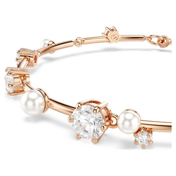 Constella Bracelet Crystal Pearl, Round Cuts, White, Rose Gold-Tone Plated Constella Bracelet Crystal Pearl, Round Cuts, White, Rose Gold-Tone Plated