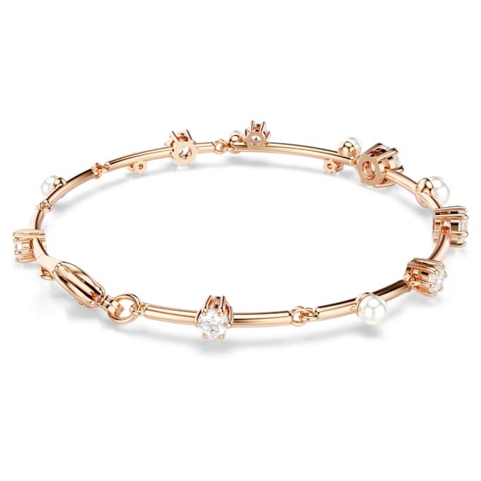 Constella Bracelet Crystal Pearl, Round Cuts, White, Rose Gold-Tone Plated Constella Bracelet Crystal Pearl, Round Cuts, White, Rose Gold-Tone Plated