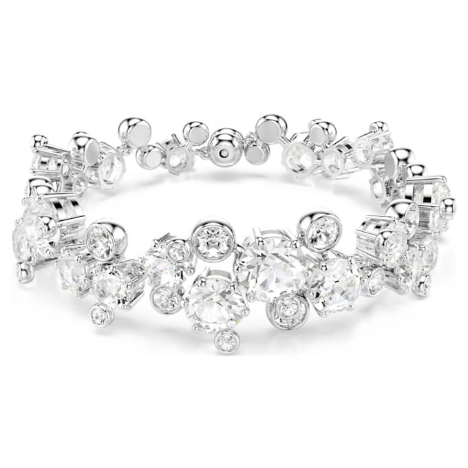 Constella Bracelet Mixed Cuts, White, Rhodium Plated Constella Bracelet Mixed Cuts, White, Rhodium Plated