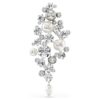 Constella Brooch Crystal Pearl, Round Cut, White, Rhodium Plated