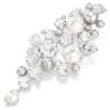 Constella Brooch Crystal Pearl, Round Cut, White, Rhodium Plated