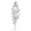 Constella Brooch Crystal Pearl, Round Cut, White, Rhodium Plated