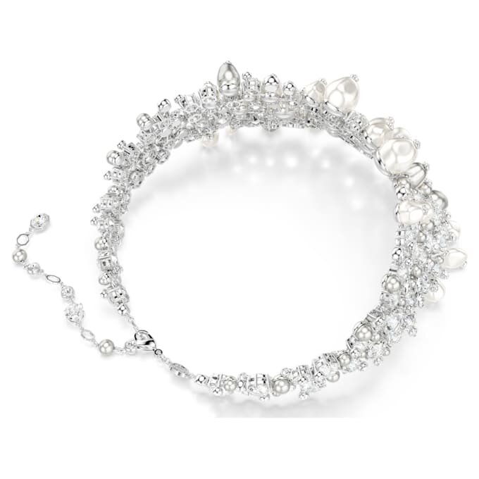 Constella Choker Crystal Pearl, Round Cut, White, Rhodium Plated Constella Choker Crystal Pearl, Round Cut, White, Rhodium Plated