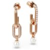 Constella Drop Earrings Crystal Pearl, Round Cut, White, Rose Gold-Tone Plated Constella Drop Earrings Crystal Pearl, Round Cut, White, Rose Gold-Tone Plated