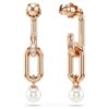 Constella Drop Earrings Crystal Pearl, Round Cut, White, Rose Gold-Tone Plated Constella Drop Earrings Crystal Pearl, Round Cut, White, Rose Gold-Tone Plated