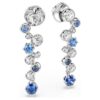 Constella Drop Earrings Mixed Cuts, Blue, Rhodium Plated Constella Drop Earrings Mixed Cuts, Blue, Rhodium Plated