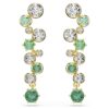 Constella Drop Earrings Mixed Cuts, Green, Gold-Tone Plated Constella Drop Earrings Mixed Cuts, Green, Gold-Tone Plated