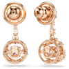 Constella Drop Earrings Round Cut, Dancing Stone, Pink, Rose Gold-Tone Plated Constella Drop Earrings Round Cut, Dancing Stone, Pink, Rose Gold-Tone Plated
