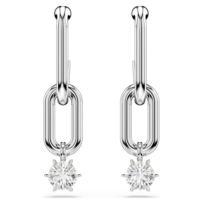 Constella Drop Earrings Round Cut, White, Rhodium Plated Constella Drop Earrings Round Cut, White, Rhodium Plated