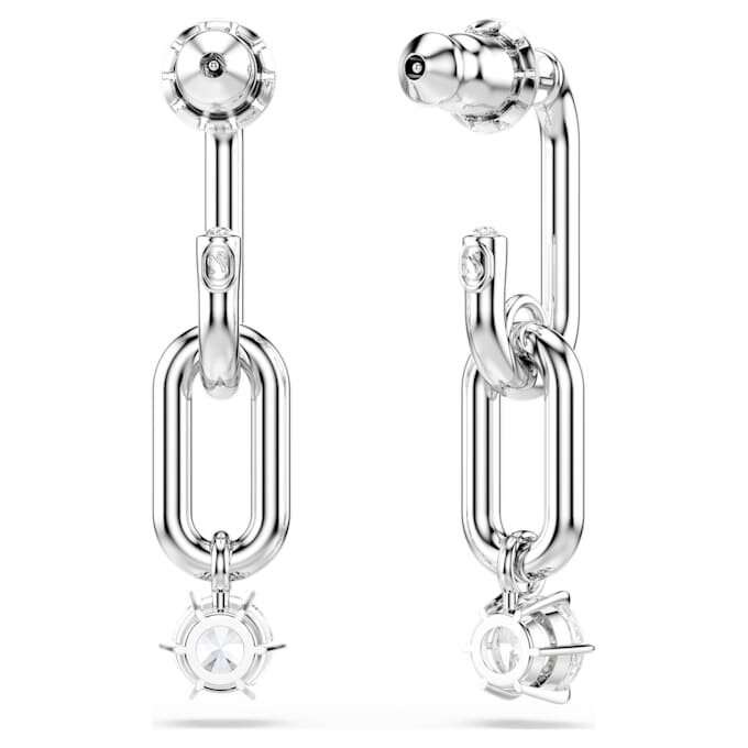 Constella Drop Earrings Round Cut, White, Rhodium Plated Constella Drop Earrings Round Cut, White, Rhodium Plated
