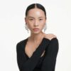 Constella Earrings Crystal Pearl, Round Cut, White, Rhodium Plated Constella Earrings Crystal Pearl, Round Cut, White, Rhodium Plated